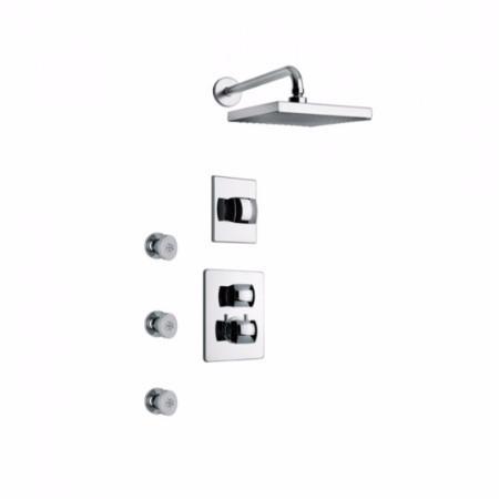 Latoscana Lady thermostatic valve with 3/4" in Brushed Nickel bathtub and showerhead faucet systems Latoscana 