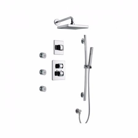 Latoscana Lady Thermostatic Valve With 3/4" Ceramic Disc in Brushed Nickel bathtub and showerhead faucet systems Latoscana 