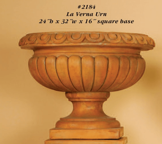La Verna Urn Cast Stone Outdoor Garden Planter Planter Tuscan 