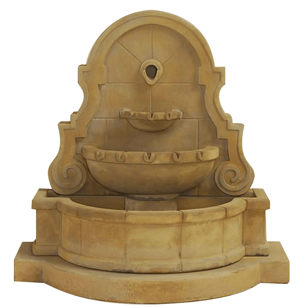 Liguria Wall Outdoor Cast Stone Garden Fountain With Step And Concrete Spout Fountain Tuscan 