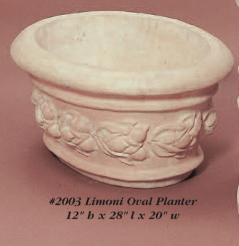 Limoni Oval Cast Stone Outdoor Garden Planter Planter Tuscan 
