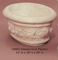 Thumbnail for Limoni Oval Cast Stone Outdoor Garden Planter Planter Tuscan 