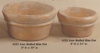 Thumbnail for Low Rolled Rim Pot Cast Stone Outdoor Garden Planter Planter Tuscan 
