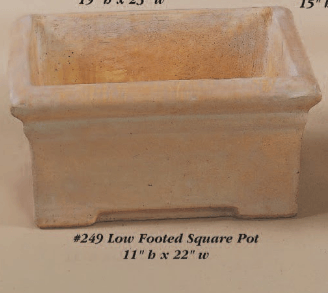 Low Footed Square Pot Cast Stone Outdoor Garden Planter Planter Tuscan 