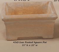 Thumbnail for Low Footed Square Pot Cast Stone Outdoor Garden Planter Planter Tuscan 
