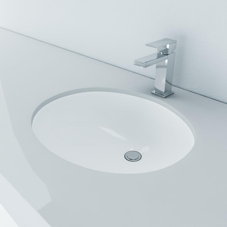 Cantrio Vitreous China undermount oval sink Ceramic Series Cantrio 