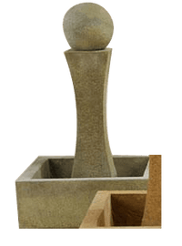 Thumbnail for Luna Outdoor Cast Stone Garden Fountain With Ball Fountain Tuscan 