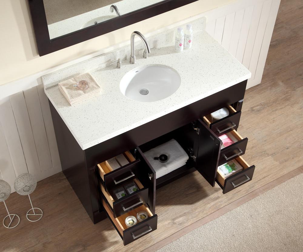 ARIEL Stafford 49" Single Sink Bathroom Vanity Set in Espresso Vanity ARIEL 