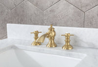 Thumbnail for 24 Inch Monarch Blue Single Sink Bathroom Vanity With F2-0013 Satin Brass Faucet From The Madalyn Collection Vanity Water Creation 