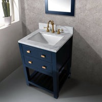 Thumbnail for 24 Inch Monarch Blue Single Sink Bathroom Vanity With F2-0012 Satin Brass Faucet From The Madalyn Collection Vanity Water Creation 