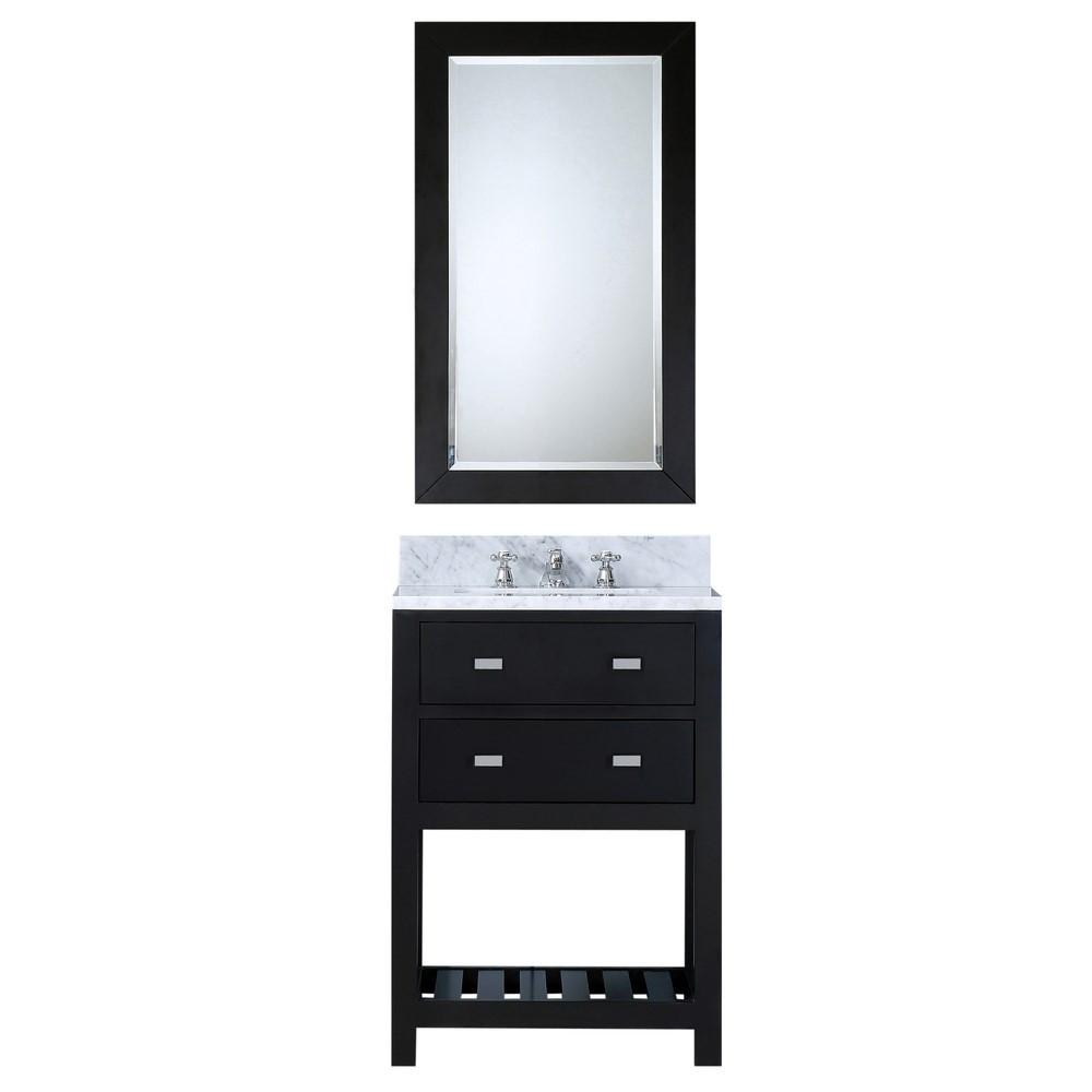 Madalyn 24" Espresso Single Sink Vanity With Matching Framed Mirror And Faucet Vanity Water Creation 