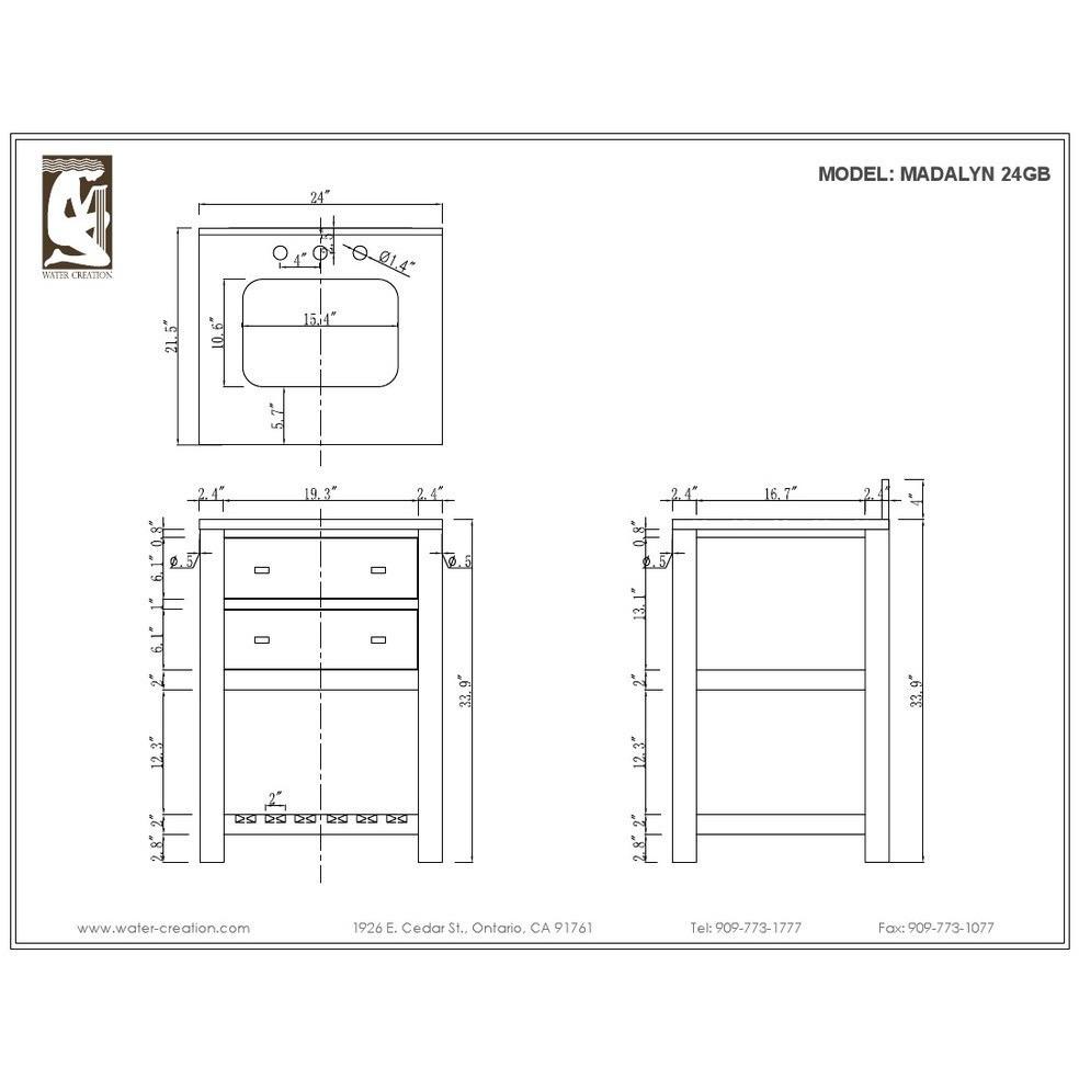 Madalyn 24" Cashmere Grey Single Sink Vanity With Matching Framed Mirror Vanity Water Creation 