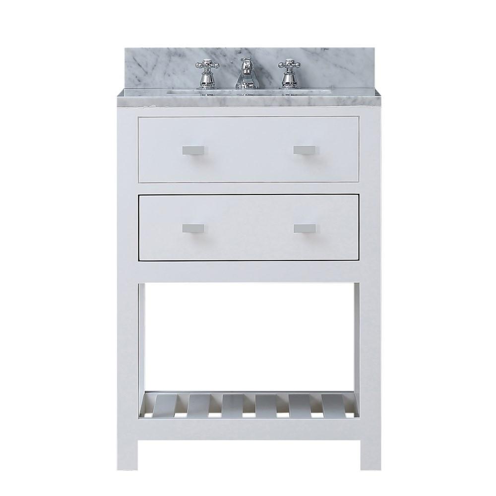 Madalyn 24" Solid White Single Sink Bathroom Vanity And Faucet Vanity Water Creation 