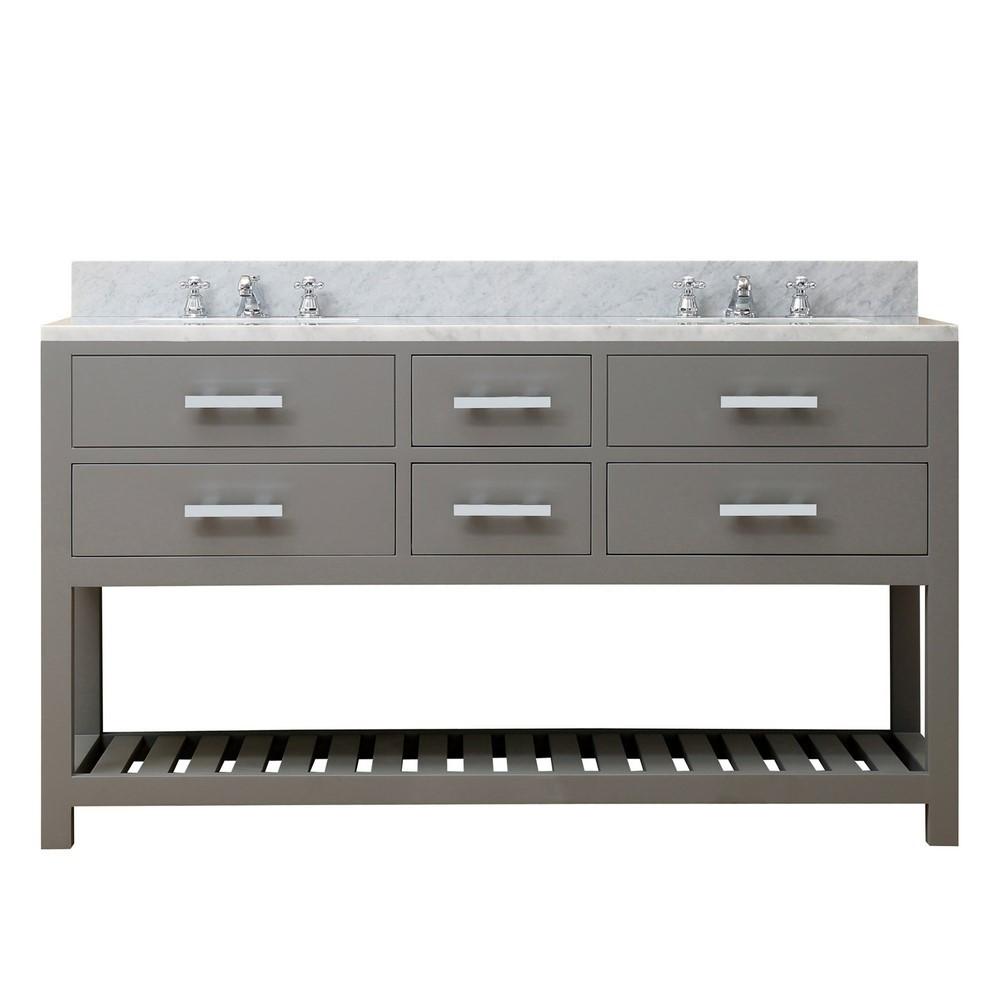 Madalyn 60" Cashmere Grey Double Sink Bathroom Vanity Only Vanity Water Creation 