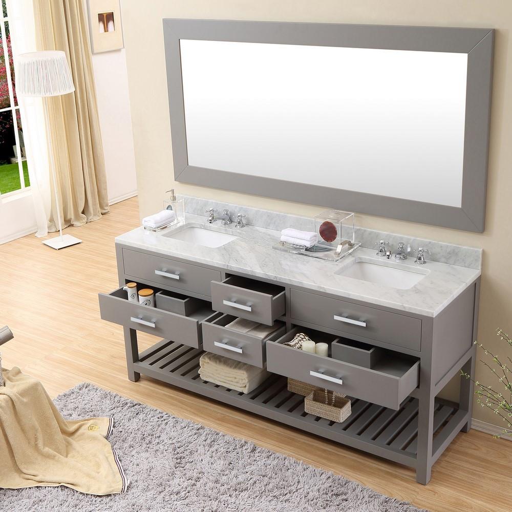 Madalyn 72" Cashmere Grey Double Sink Bathroom Vanity Only Vanity Water Creation 