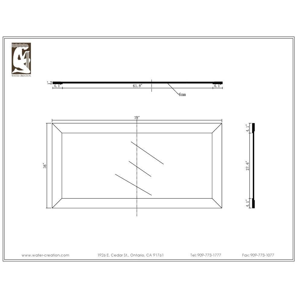 Madalyn 72" Solid White Double Sink Vanity With Matching Large Framed Mirror Vanity Water Creation 