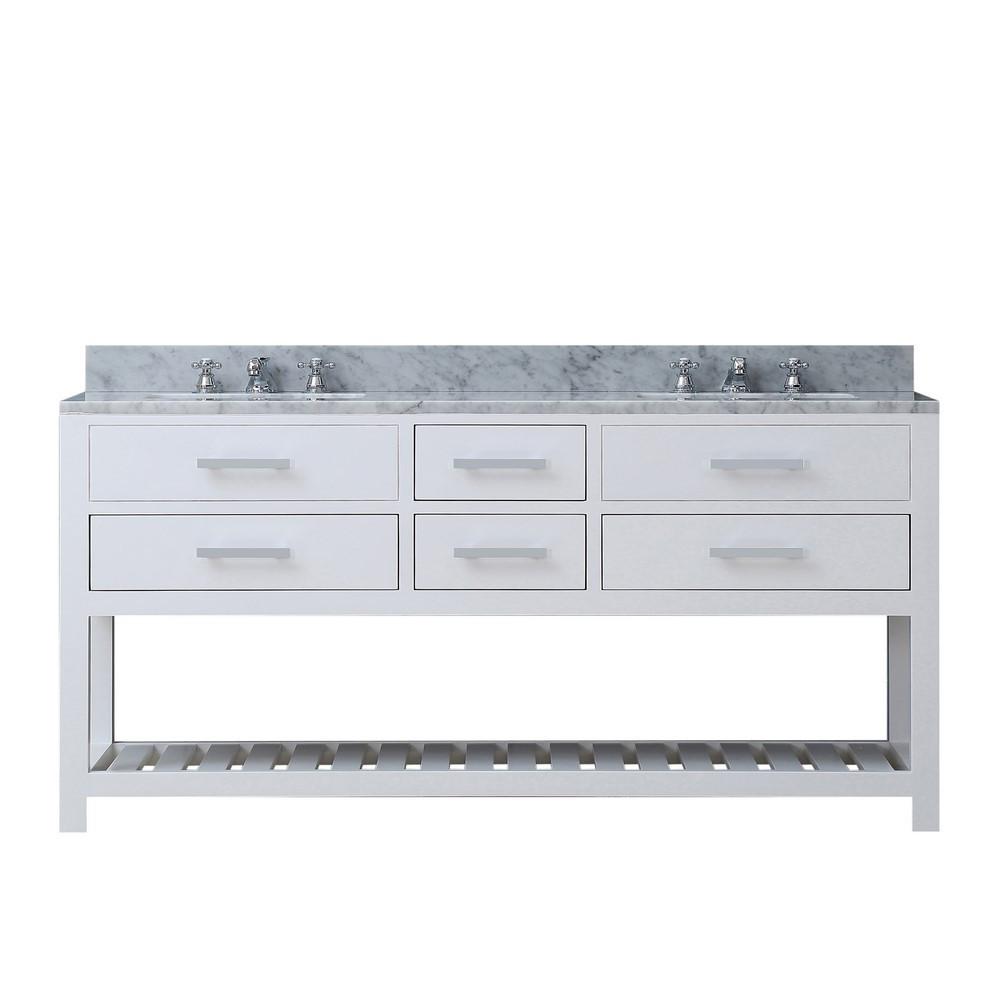 Madalyn 72" Solid White Double Sink Bathroom Vanity Only Vanity Water Creation 