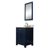 Thumbnail for Madison 24-Inch Single Sink Carrara White Marble Vanity In Monarch Blue With F2-0012-06-TL Lavatory Faucet Vanity Water Creation 