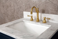 Thumbnail for Madison 24-Inch Single Sink Carrara White Marble Vanity In Monarch Blue With Matching Mirror Vanity Water Creation 