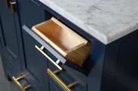 Thumbnail for Madison 36-Inch Single Sink Carrara White Marble Vanity In Monarch Blue Vanity Water Creation 