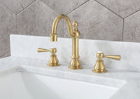 Thumbnail for Madison 60-Inch Double Sink Carrara White Marble Vanity In Monarch BlueWith F2-0012-06-TL Lavatory Faucet(s) Vanity Water Creation 