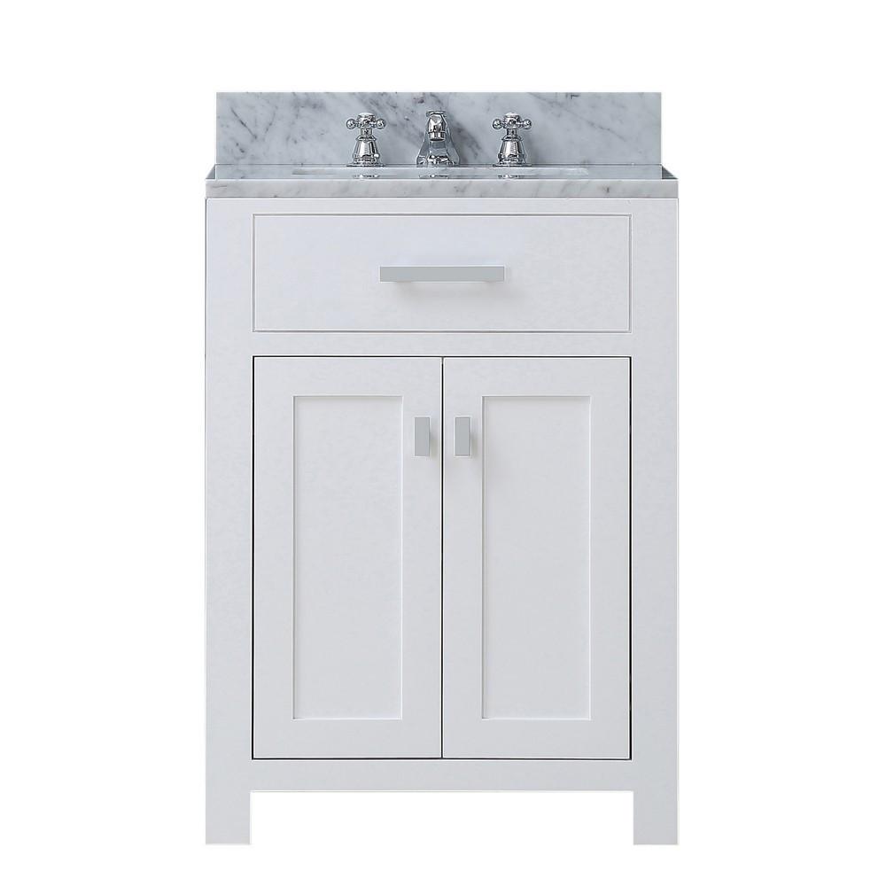 Madison 24" Solid White Single Sink Bathroom Vanity Only Vanity Water Creation 