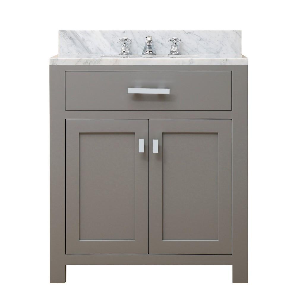 Madison 30" Cashmere Grey Single Sink Bathroom Vanity And Faucet Vanity Water Creation 