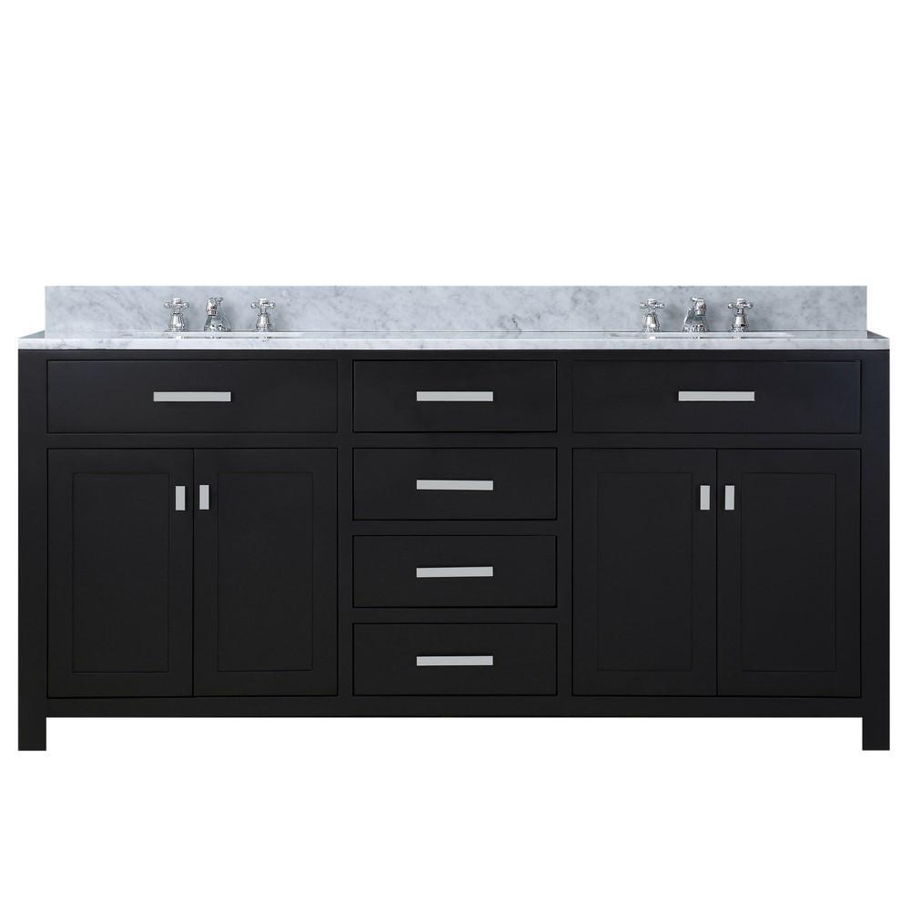 Madison 60" Espresso Double Sink Bathroom Vanity And Faucet Vanity Water Creation 