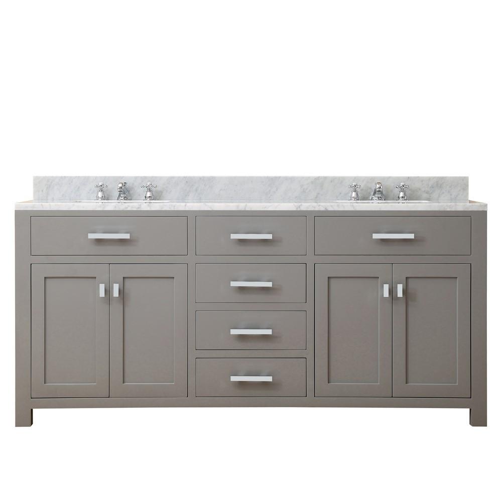 Madison 72" Cashmere Grey Double Sink Bathroom Vanity Only Vanity Water Creation 