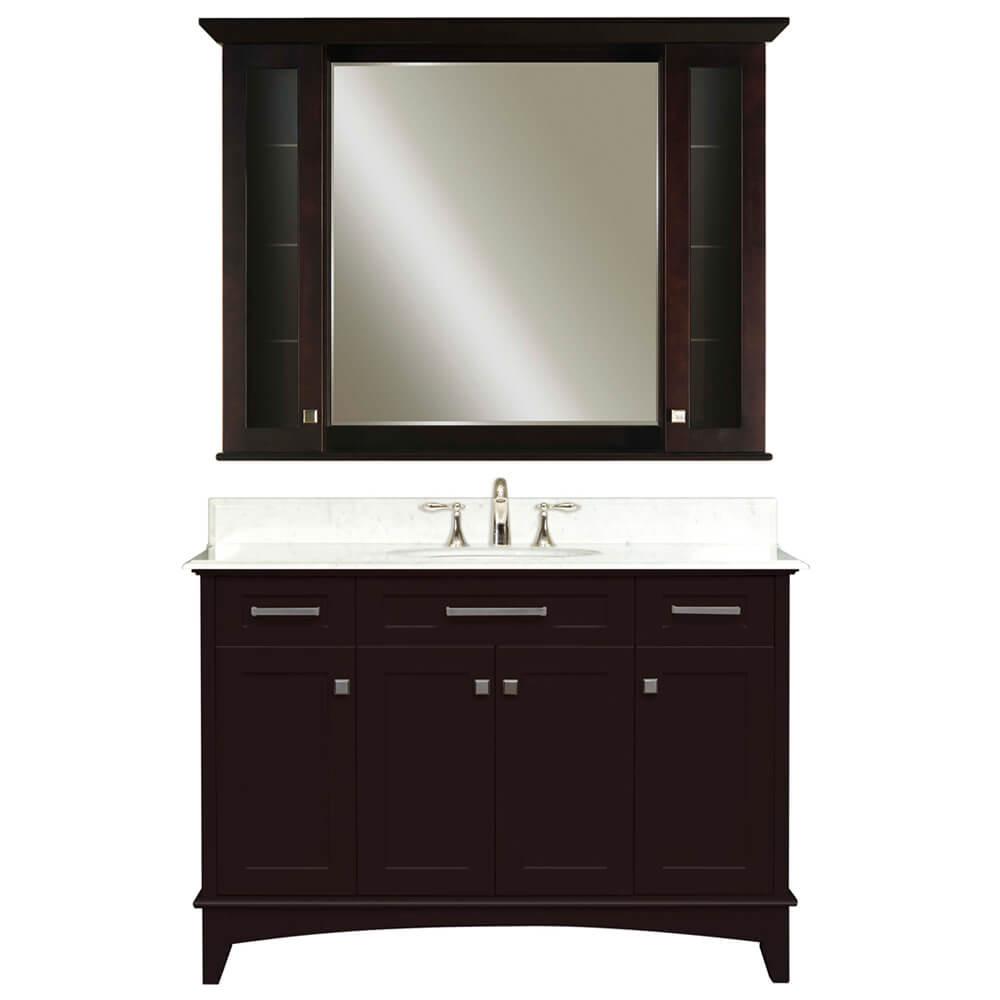 Manhattan 48" Dark Espresso Single Sink Vanity And Manhattan Medicine Cabinet Vanity Water Creation 