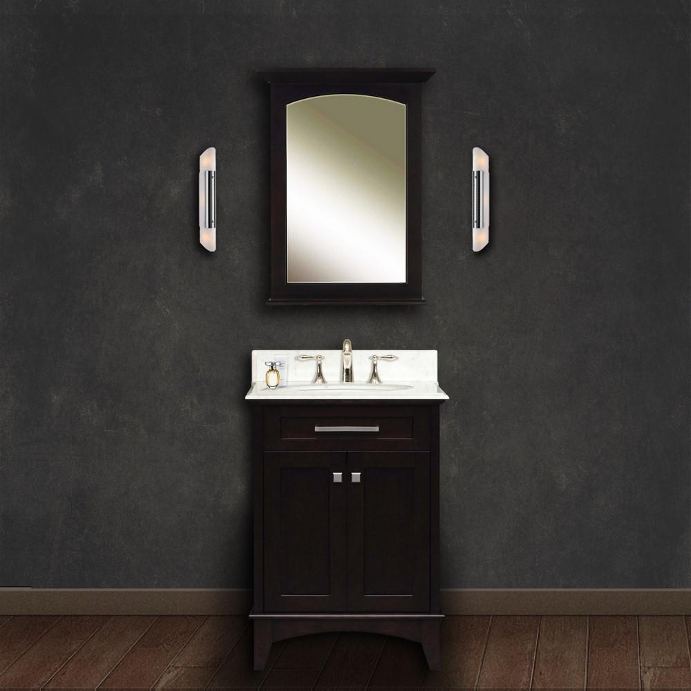 Manhattan 24" Dark Espresso Single Sink Vanity And Manhattan Matching Mirror Vanity Water Creation 