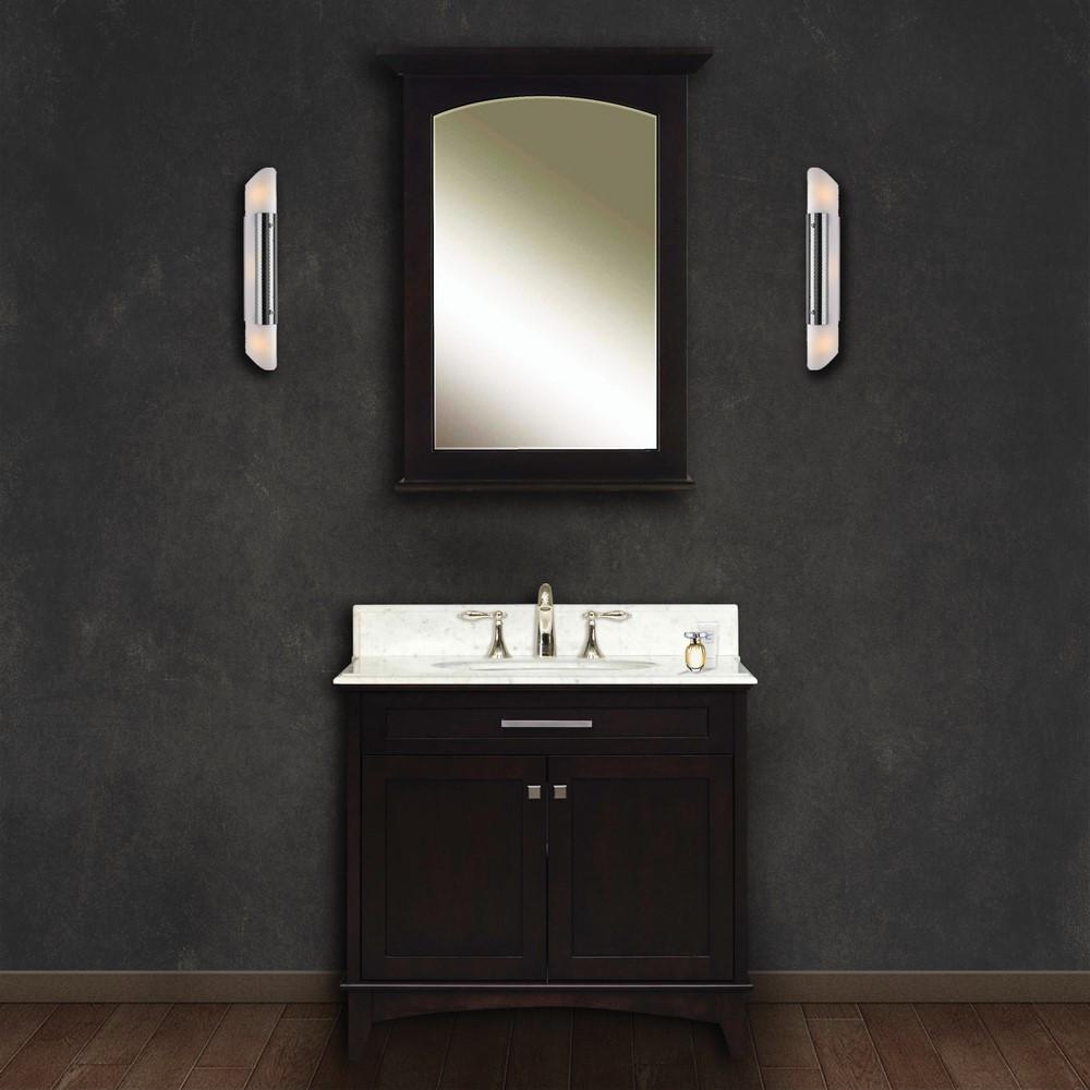 Manhattan 30" Dark Espresso Single Sink Vanity And Manhattan Matching Mirror Vanity Water Creation 