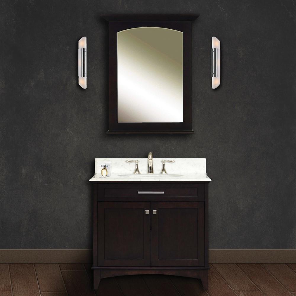 Manhattan 36" Dark Espresso Single Sink Vanity And Manhattan Matching Mirror Vanity Water Creation 