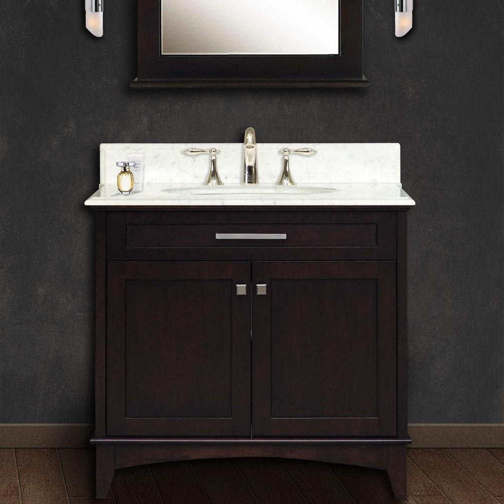 Manhattan 36" Dark Espresso Single Sink Bathroom Vanity Only Vanity Water Creation 