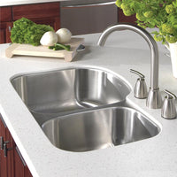 Thumbnail for Houzer Medallion Designer Series Undermount Stainless Steel 70/30 Double Bowl Kitchen Sink, Small Bowl Right Kitchen Sink - Undermount Houzer 
