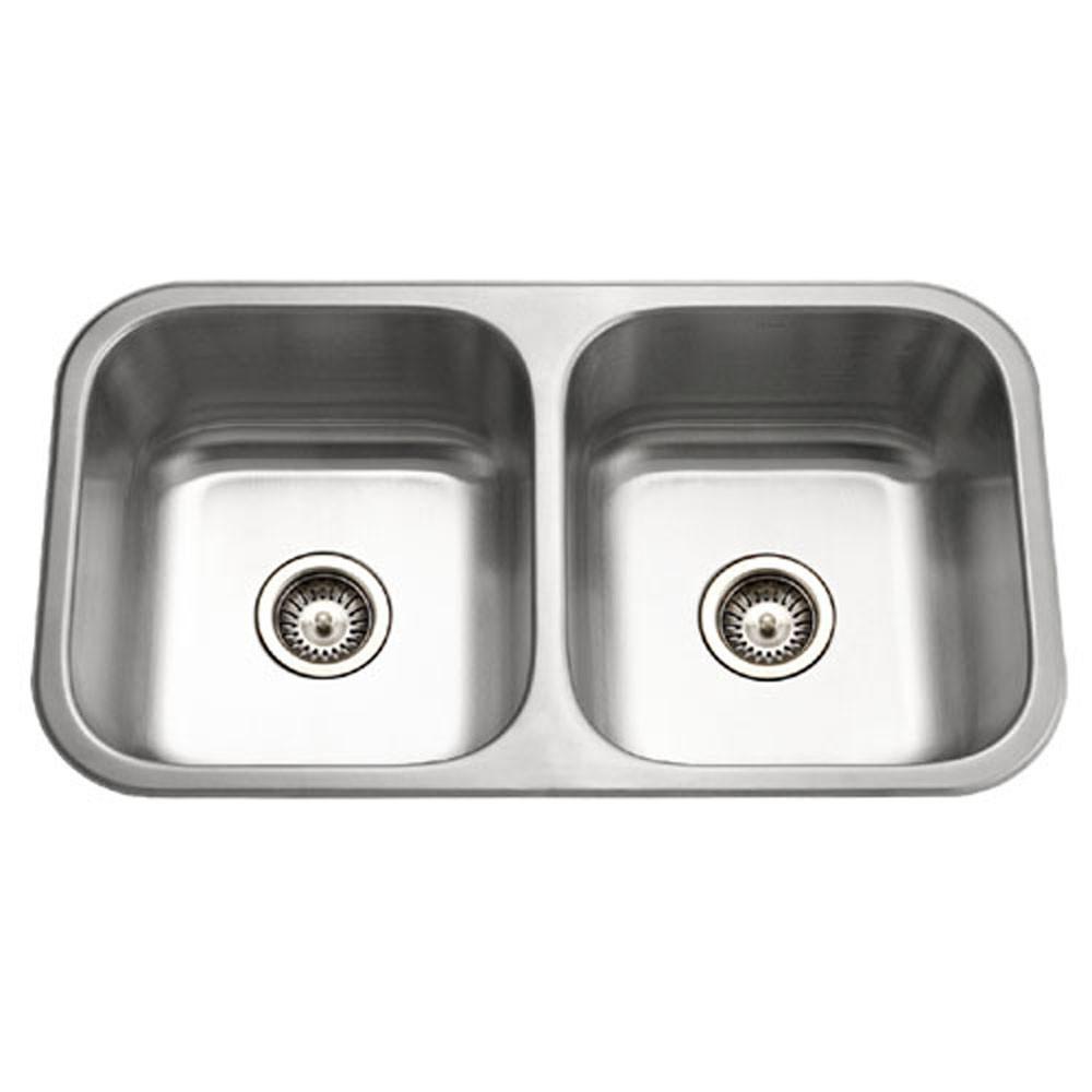 Houzer Medallion Classic Series Undermount Stainless Steel 50/50 Double Bowl Kitchen Sink Kitchen Sink - Undermount Houzer 