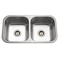 Thumbnail for Houzer Medallion Classic Series Undermount Stainless Steel 50/50 Double Bowl Kitchen Sink Kitchen Sink - Undermount Houzer 