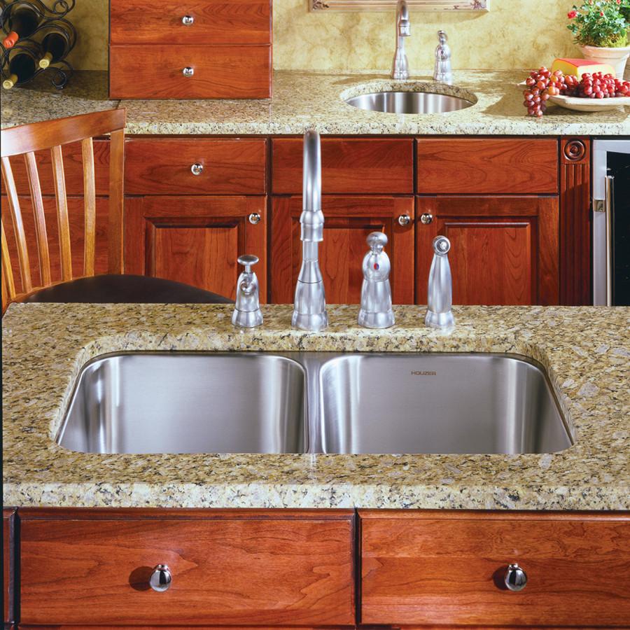 Houzer Medallion Classic Series Undermount Stainless Steel 50/50 Double Bowl Kitchen Sink Kitchen Sink - Undermount Houzer 