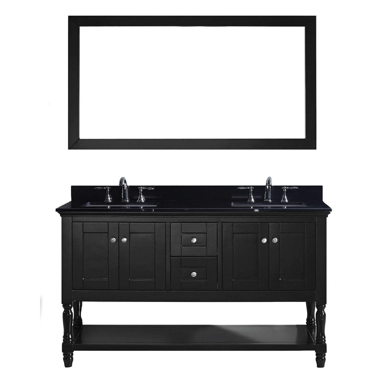 Virtu USA Julianna 60" Double Square Sink Espresso Top Vanity with Mirror Vanity Virtu USA 