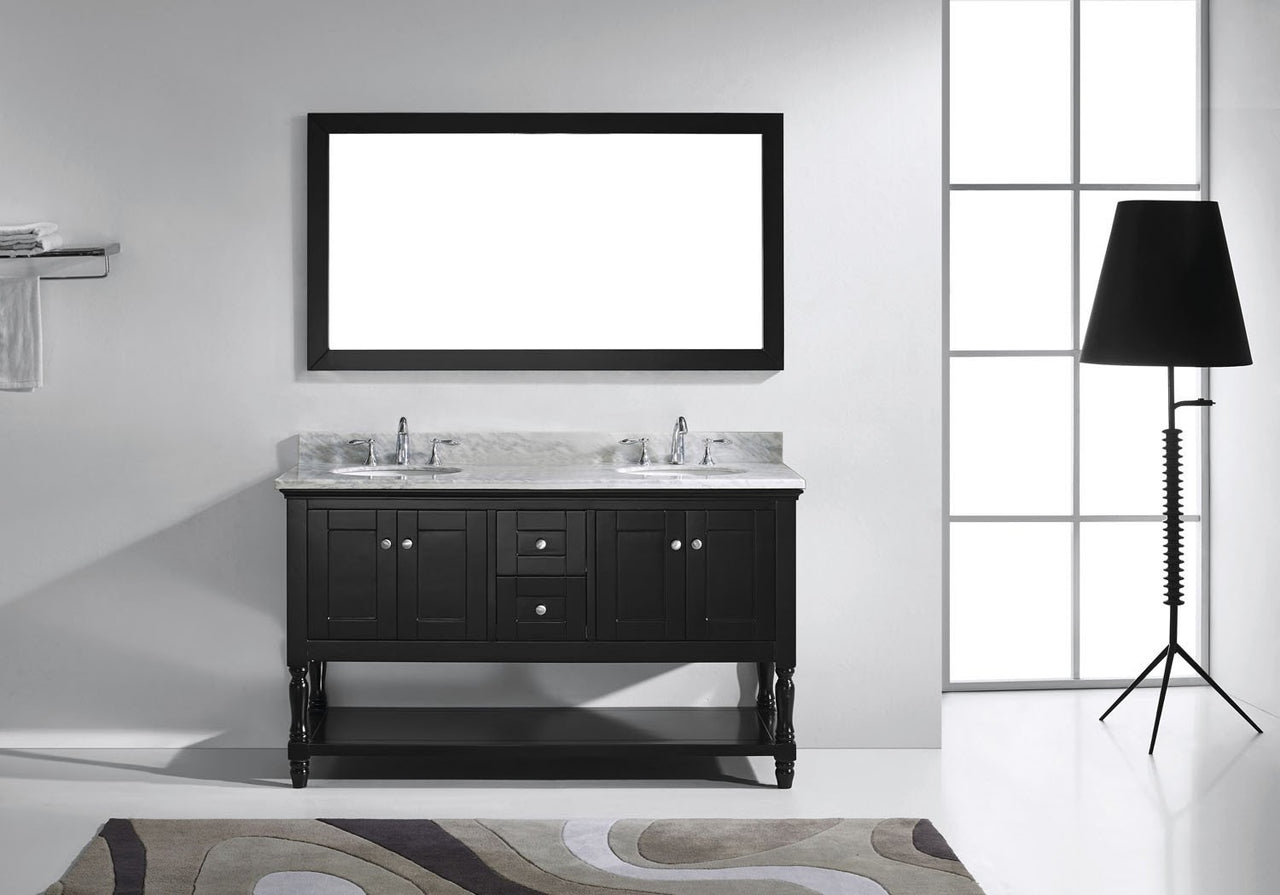 Virtu USA Julianna 60" Double Round Sink Espresso Top Vanity in Espresso with Mirror Vanity Virtu USA 