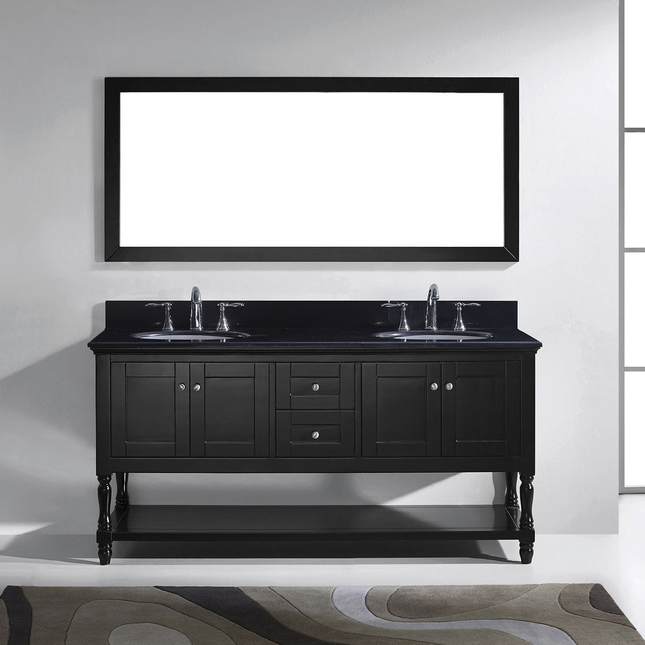 Virtu USA Julianna 72" Double Round Sink Espresso Top Vanity in Espresso with Mirror Vanity Virtu USA 