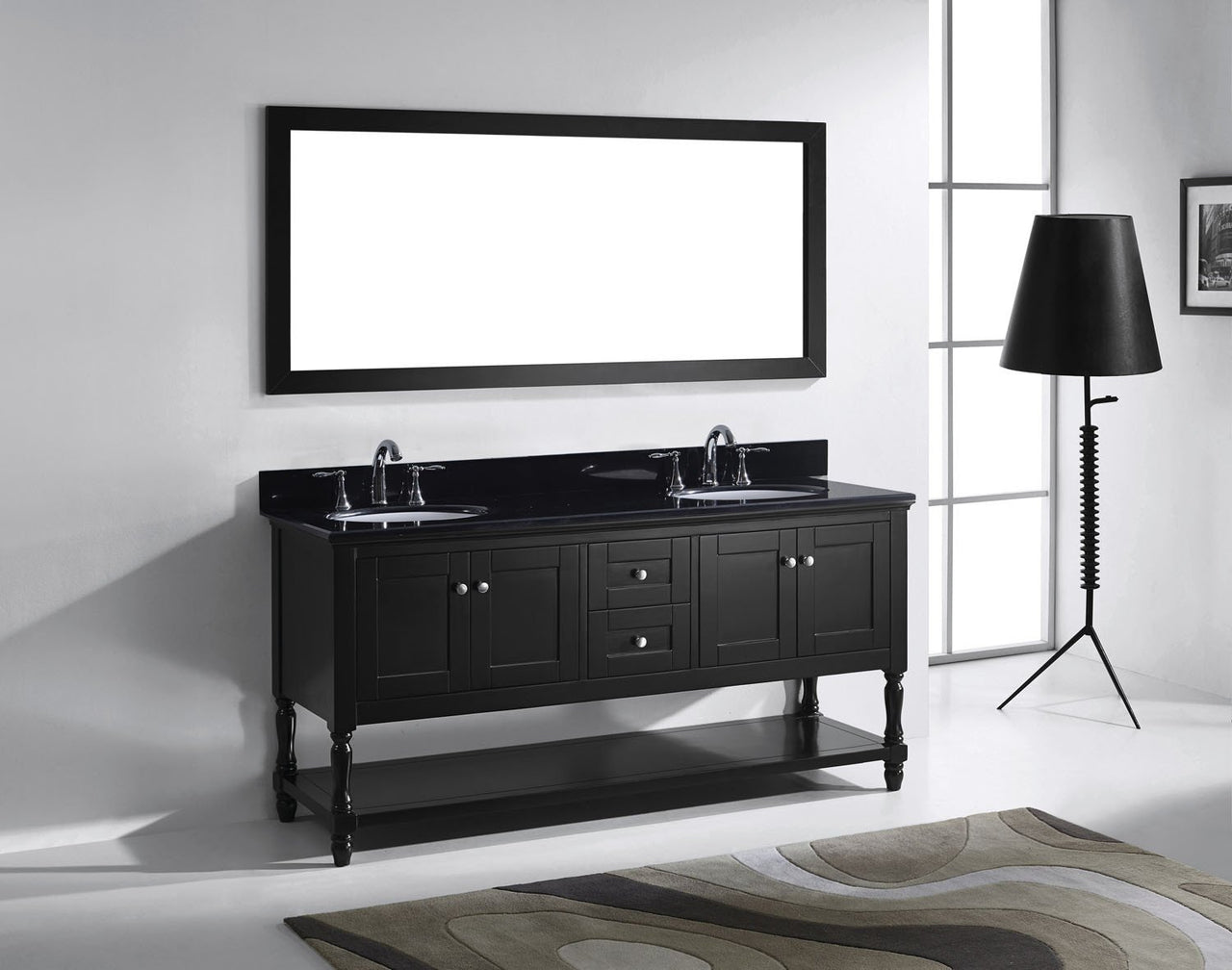 Virtu USA Julianna 72" Double Round Sink Espresso Top Vanity in Espresso with Mirror Vanity Virtu USA 