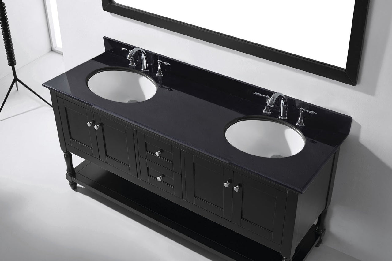 Virtu USA Julianna 72" Double Round Sink Espresso Top Vanity in Espresso with Mirror Vanity Virtu USA 