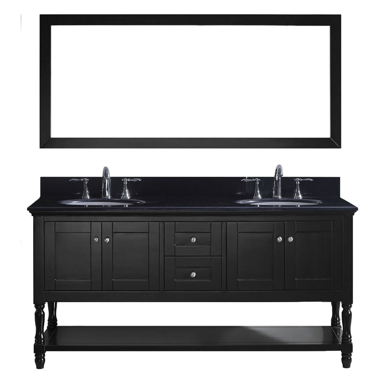 Virtu USA Julianna 72" Double Round Sink Espresso Top Vanity in Espresso with Mirror Vanity Virtu USA 