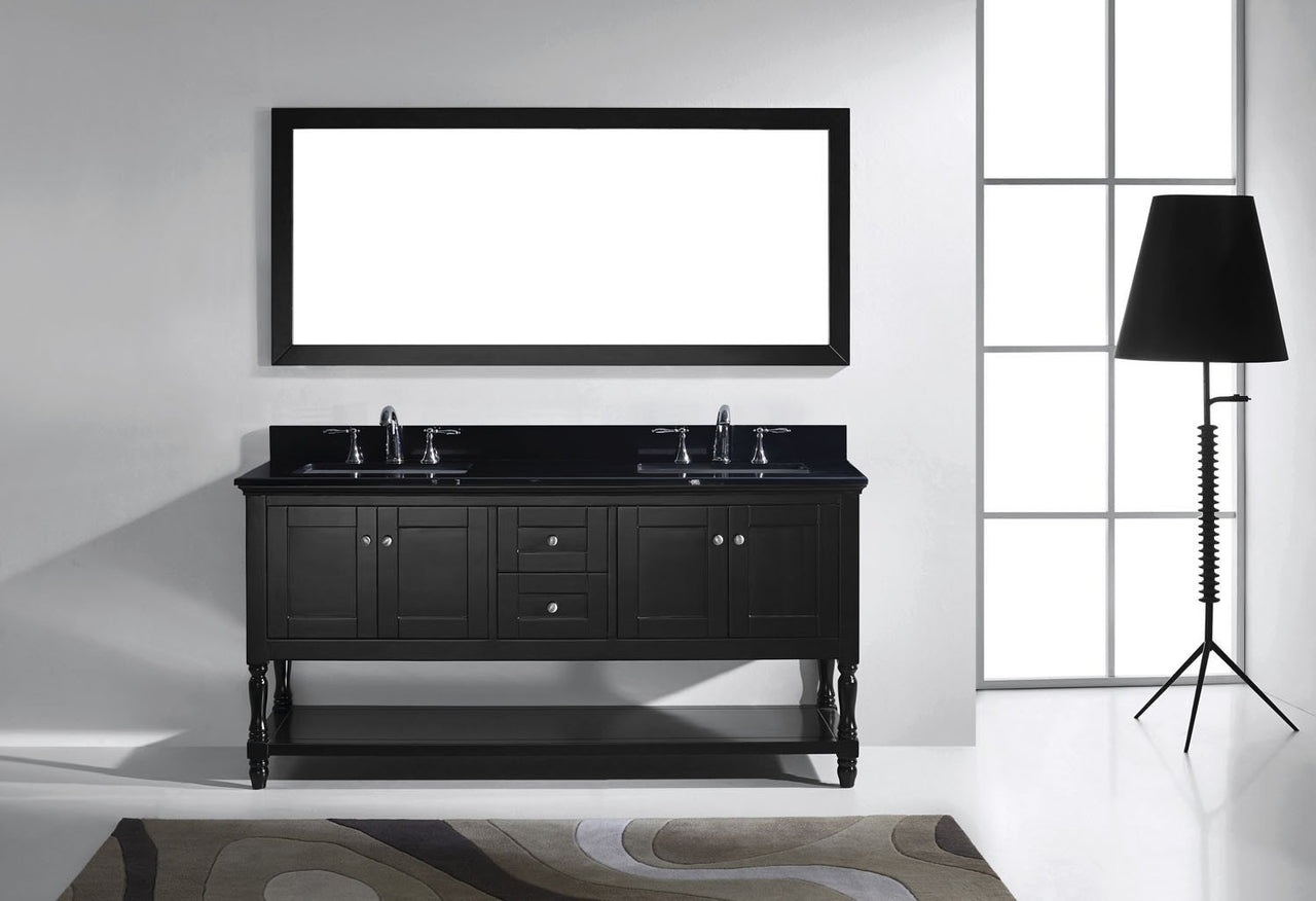 Virtu USA Julianna 72" Double Square Sink Espresso Top Vanity in Espresso with Mirror Vanity Virtu USA 