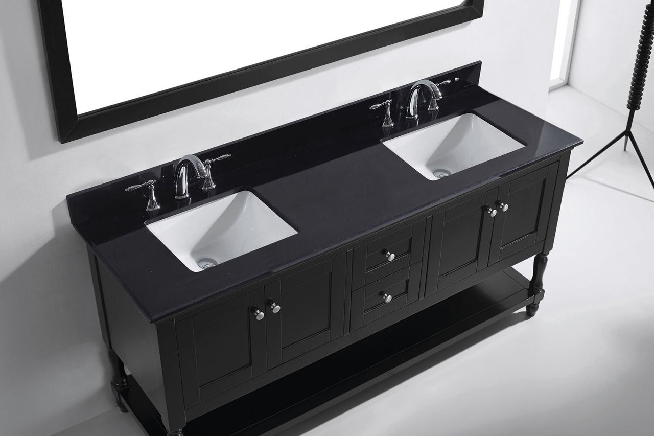 Virtu USA Julianna 72" Double Square Sink Espresso Top Vanity in Espresso with Mirror Vanity Virtu USA 