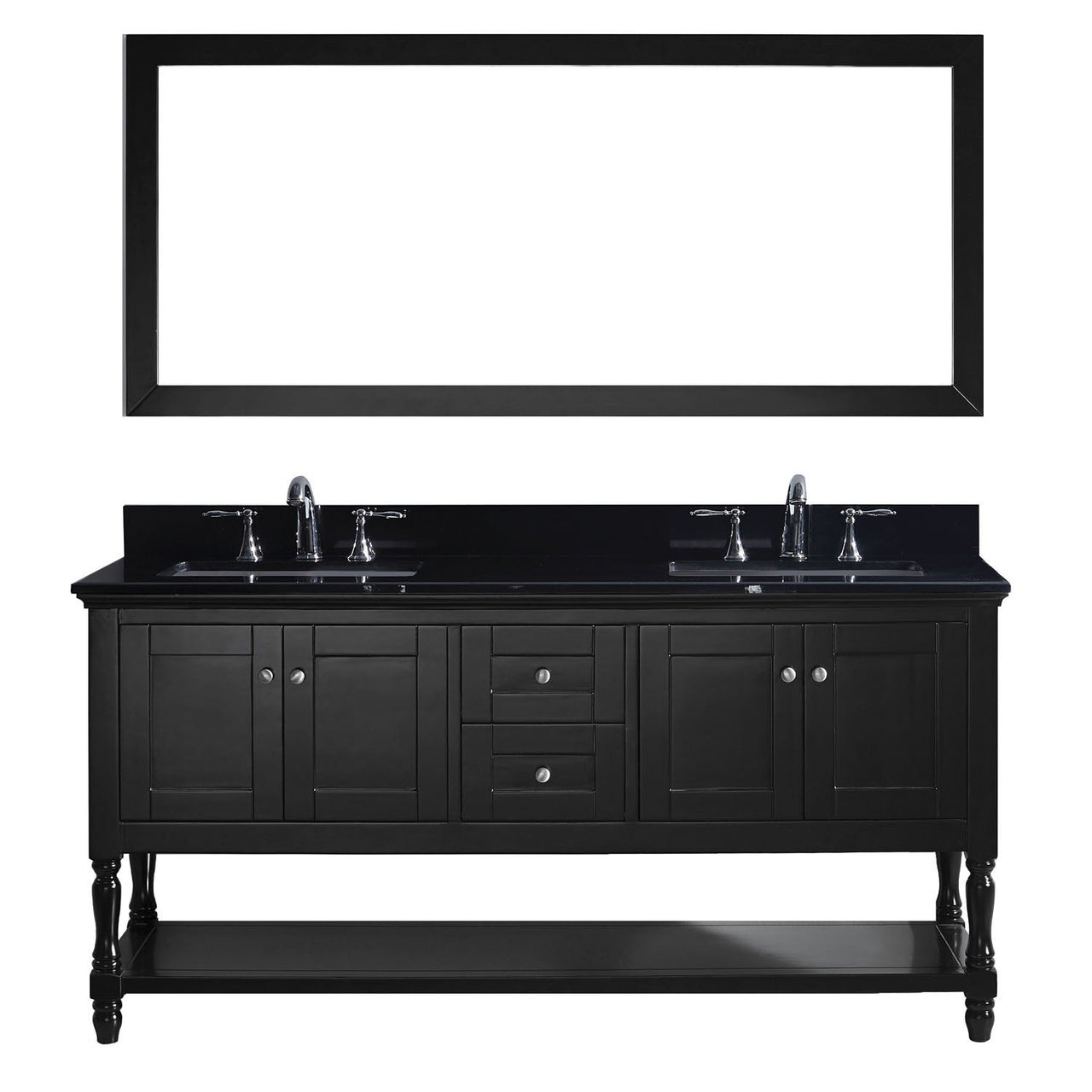 Virtu USA Julianna 72" Double Square Sink Espresso Top Vanity in Espresso with Mirror Vanity Virtu USA 