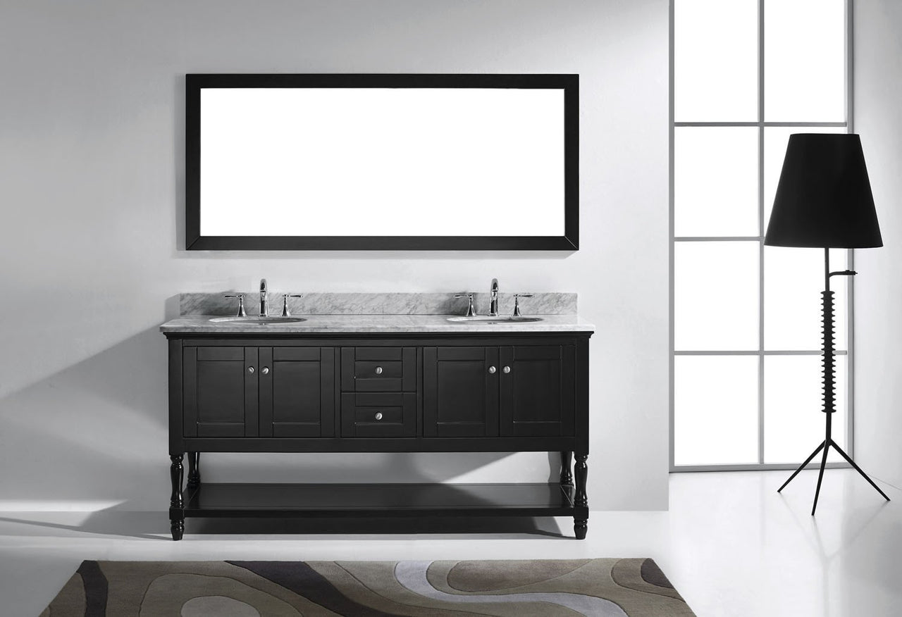 Virtu USA Julianna 72" Double Round Sink Espresso Top Vanity with Mirror Vanity Virtu USA 