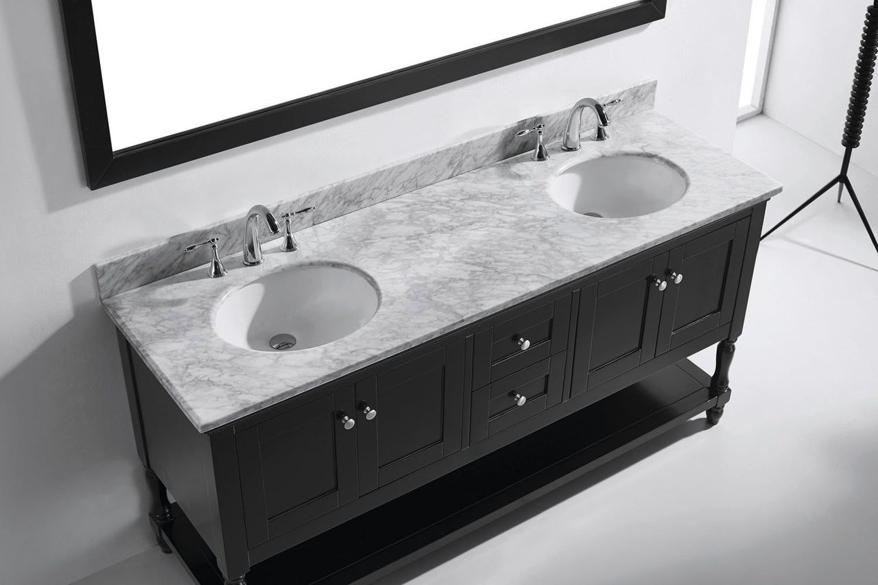 Virtu USA Julianna 72" Double Round Sink Espresso Top Vanity with Mirror Vanity Virtu USA 