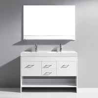 Thumbnail for Virtu USA Gloria 48 Sink White Top Vanity Polished Chrome Faucet and Mirror Vanity Virtu USA 